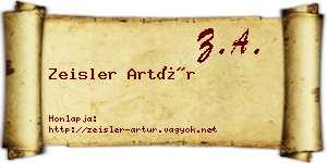Zeisler Artúr névjegykártya